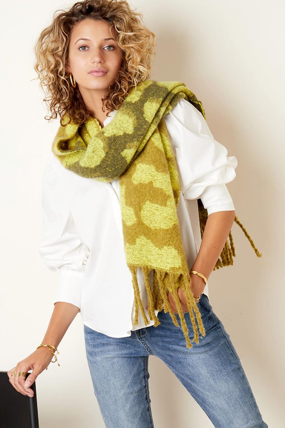 Wintersjaal Groen Polyester Afbeelding2